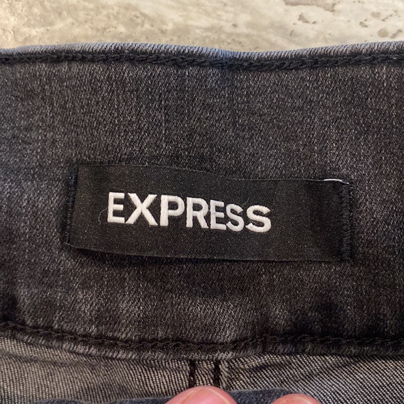 Black Denim Express Skinny Jeans, Size 00R - Picture 4 of 7